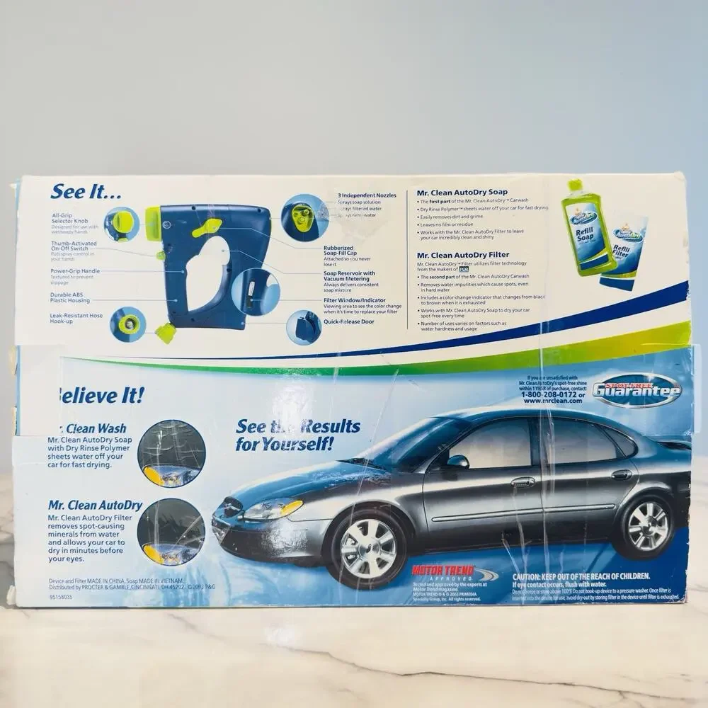 NEW NIB Mr. Clean‎ Auto Dry Car Wash Kit Liquid Cleaner Hose System